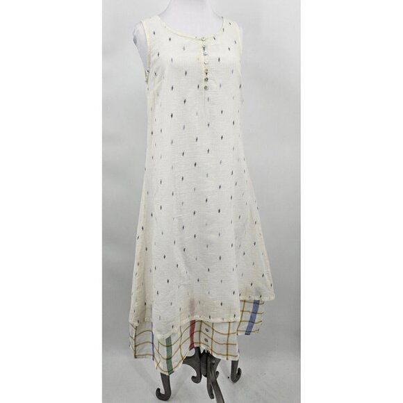 DVAA Tales Untold Florelsket Dress Womens S Blue Ikat Sleeveless - Picture 1 of 7